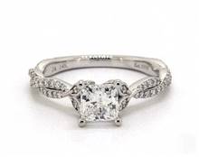 .41ctw Twisted Leaf Pave Engagement Ring in 14K White Gold 2.00mm Width Band (Setting Price) | James Allen