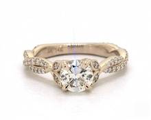 .41ctw Twisted Leaf Pave Engagement Ring in 14K Yellow Gold 2.00mm Width Band (Setting Price) | James Allen