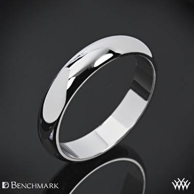 4mm 14k White Gold Benchmark "Half Round" Wedding Ring