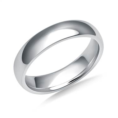4mm Ladies High Polish Comfort Fit Wedding Band in 14K White Gold