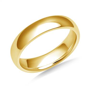4mm Ladies High Polish Comfort Fit Wedding Band in 14K Yellow Gold