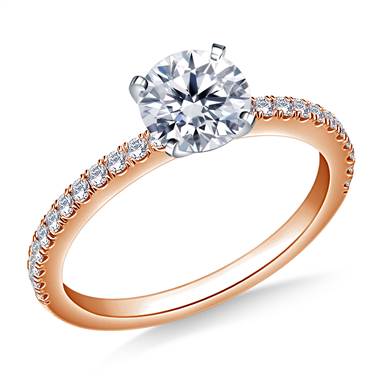 5/8 ct. tw. Round Brilliant Diamond Engagement Ring with Diamond Accents in 14K Rose Gold