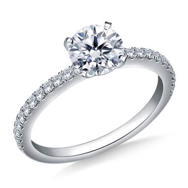 5/8 ct. tw. Round Brilliant Diamond Engagement Ring with Diamond Accents in 14K White Gold