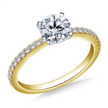 5/8 ct. tw Round Brilliant Diamond Engagement Ring with Diamond Accents in 14K Yellow Gold