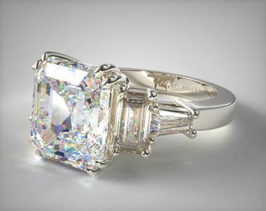5-Stone Tapered Baguette .54ctw Engagement Ring in Platinum 2.35mm Width Band (Setting Price)