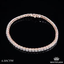 6.10ctw 14k Rose Gold Four-Prong Timeless Diamond Tennis Bracelet | Whiteflash