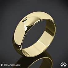 6mm 14k Yellow Gold Benchmark "Half Round" Wedding Ring | Whiteflash