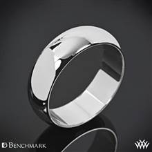 6mm Platinum Benchmark "Half Round" Wedding Ring | Whiteflash