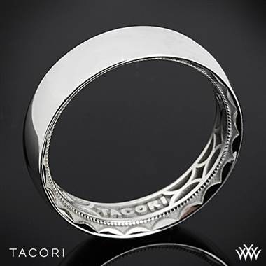 6mm Platinum Tacori 111-6 Sculpted Crescent Rounded Eternity Wedding Ring