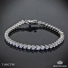 7.00ctw 14k White Gold "Three-Prong" Diamond Tennis Bracelet | Whiteflash