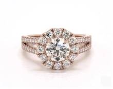 .7ctw Grande Halo Split Shank Engagement Ring in 14K Rose Gold 4mm Width Band (Setting Price) | James Allen