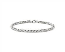 8.5" Men's Polished Wheat Chain Bracelet In 14k White Gold (5mm) | Blue Nile