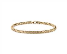 8.5" Men's Polished Wheat Chain Bracelet In 14k Yellow Gold (5mm) | Blue Nile
