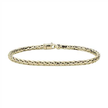 8.75" Men's Diamond Cut Square Franco Bracelet in 14k Yellow Gold (4.4 mm)