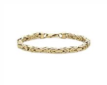 8" Men's Byzantine Chain Bracelet In 14k Yellow Gold (5.25 mm) | Blue Nile