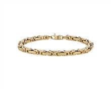 8" Men's Byzantine Chain Bracelet In 14k Yellow Gold (5 mm) | Blue Nile