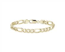 8" Men's Figaro Chain Bracelet In 14k Yellow Gold (7.5 mm) | Blue Nile