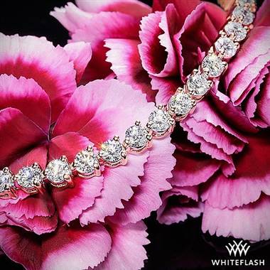 9.23ctw 14k Rose Gold "Three-Prong" Lab Created Diamonds Tennis Bracelet