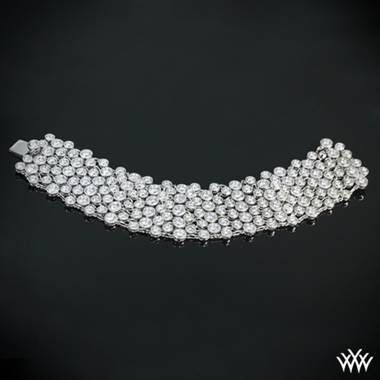 (9.23ctw) 18k White Gold Nine-Row "Enmeshed Diamonds" Diamond Bracelet