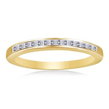 Ageless Channel Set Princess Cut Diamond Band in 14K Yellow Gold (1/5 cttw)