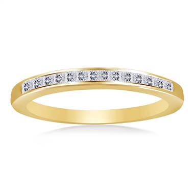 Ageless Channel Set Princess Cut Diamond Band in 18K Yellow Gold (1/5 cttw)