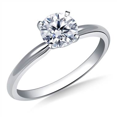 Ageless Solitaire Diamond Engagement Ring in 14K White Gold (2.0 mm)