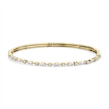 "Alternating Round and Marquise Diamond Bangle in 14k Yellow Gold (1 1/4 ct. tw.)"