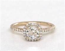 Amazing Cushion Halo Pave .24ctw Engagement Ring in 14K Yellow Gold 1.80mm Width Band (Setting Price) | James Allen