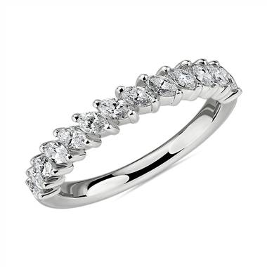Angled Marquise Diamond Wedding Ring in 14k White Gold (3/4 ct. tw.)