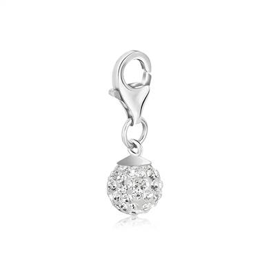 April Birthstone Charm with Crystal in Sterling Silver