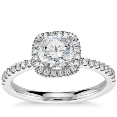 Arietta Halo Diamond Engagement Ring in Platinum (1/5 ct. tw.)