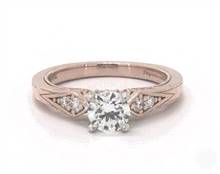 Art-Deco Inspired Milgrain Engagement Ring in 14K Rose Gold 1.80mm Width Band (Setting Price) | James Allen