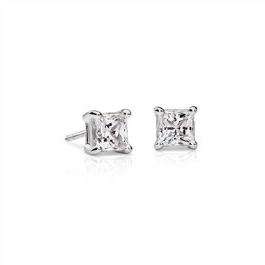 Astor Princess-Cut Diamond Stud Earrings in Platinum (1 1/2 ct. tw.) - F / VS2
