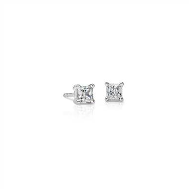 Astor Princess-Cut Diamond Stud Earrings in Platinum (1/2 ct. tw.) - F / VS2