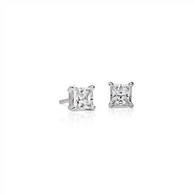 Astor Princess-Cut Diamond Stud Earrings in Platinum (1 ct. tw.) - F / VS2