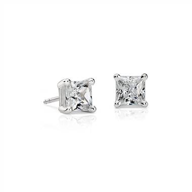 Astor Princess-Cut Diamond Stud Earrings in Platinum (2 ct. tw.) - H / SI2