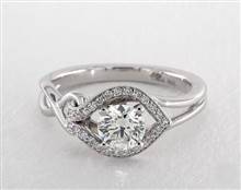 Asymmetrical Love Knot Vintage Engagement Ring in 18K White Gold 5.00mm Width Band (Setting Price) | James Allen