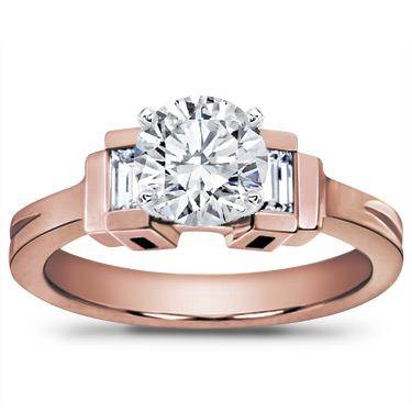 Baguette Accented Diamond Engagement Setting