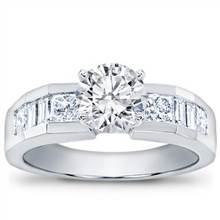 Baguette and Princess-Cut Engagement Setting | Adiamor