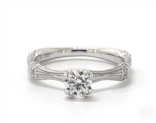 Bamboo Style Diamond Accented Engagement Ring in Platinum 4mm Width Band (Setting Price) | James Allen