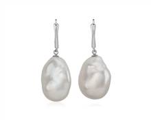 Baroque Freshwater Cultured Pearl Earrings In 14k White Gold | Blue Nile