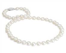 Baroque Freshwater Cultured Pearl Necklace In Sterling Silver (7.5mm) | Blue Nile