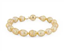 Baroque Golden South Sea Cultured Pearl Bracelet In 18k Yellow Gold (8.9mm) | Blue Nile