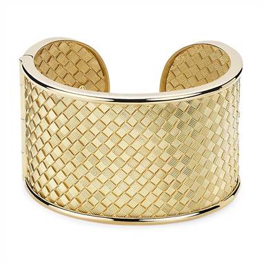 "Basket Weave Cuff in 18k Italian Yellow Gold"