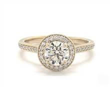 Beautiful Trellis Pave Halo Engagement Ring in 14K Yellow Gold 2.20mm Width Band (Setting Price) | James Allen