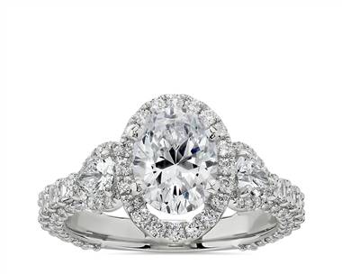 Bella Vaughan For Blue Nile Catarina Oval Diamond Engagement Ring In Platinum (1 3/4 ct. tw.)