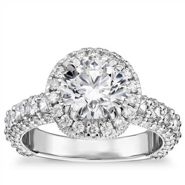 Bella Vaughan for Blue Nile Grandeur Halo Diamond Engagement Ring in Platinum (2.25 ct. tw.)