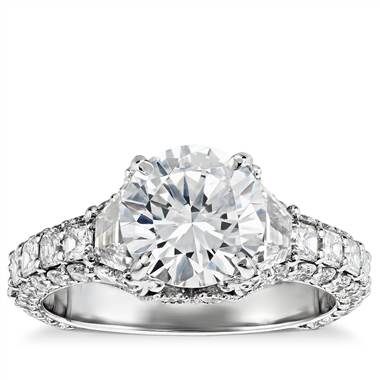 Bella Vaughan for Blue Nile Grandeur Trapezoid Diamond Engagement Ring in Platinum (2 1/4 ct. tw.)