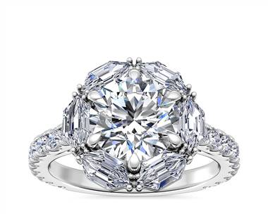 Bella Vaughan Hila Diamond Halo Engagement Ring In Platinum