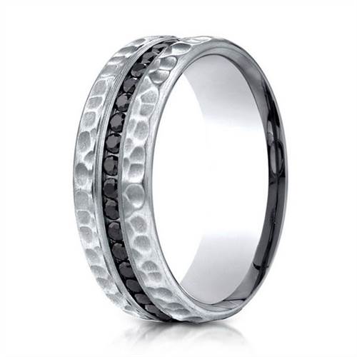 Benchmark CF71757114KW10 Black Diamond and Comfort Fit Wedding Band Benchmark CF71757114KW10 Black Diamond and Comfort Fit Wedding Band